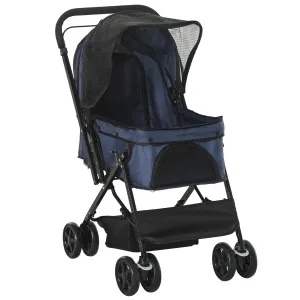 PawHut Kočárek pro psy do 10 kg a 43 cm, tmavě modrý