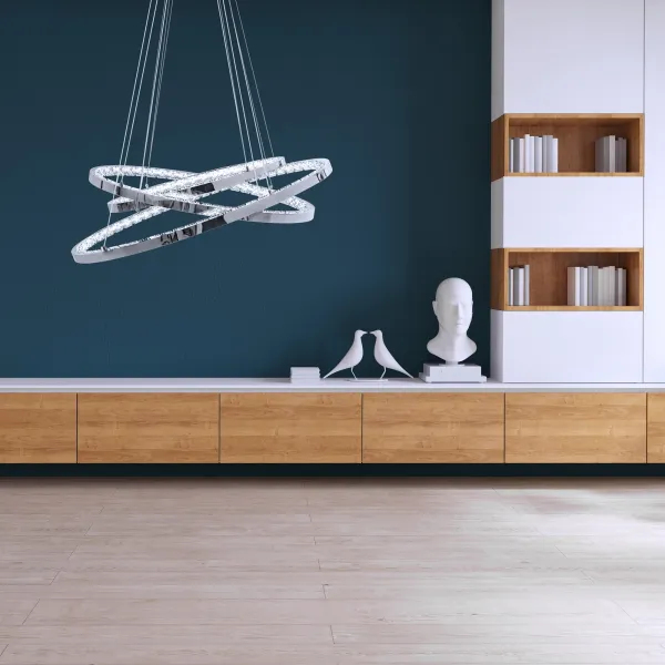 TooLight Krištálové stropné svietidlo LED na diaľkové ovládanie APP772-3CP strieborné