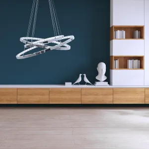 TooLight Krištálové stropné svietidlo LED na diaľkové ovládanie APP772-3CP strieborné