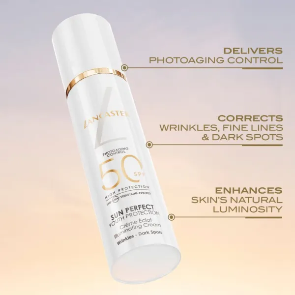 Lancaster Sun Perfect Sun Illuminating Cream SPF 50 rozjasňujúci denný krém proti vráskam a tmavým škvrnám SPF 50 50 ml