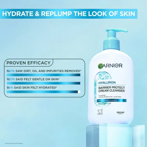 Garnier Skin Naturals Hyaluronic Aloe upokojujúci čistiaci krém s kyselinou hyalurónovou 250 ml