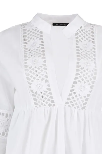 Trendyol Beige Mini Woven Lace Detailed 100% Cotton Beach Dress