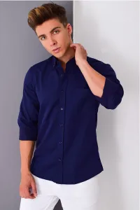 G676 DEWBERRY MEN'S SHIRT-NAVY BLUE