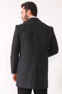 PLT8364 DEWBERRY MEN'S COAT-PLAID ANTHRACITE