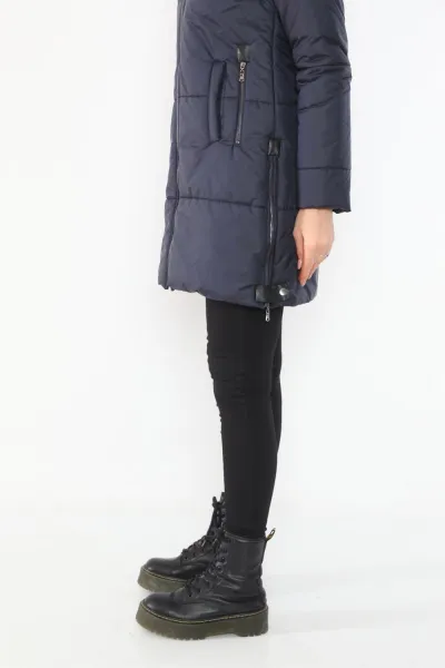 Z6668 DEWBERRY WOMEN'S COAT-NAVY BLUE