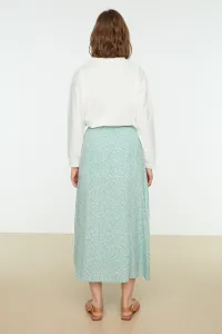 Trendyol Mint Floral Printed Viscose Woven Flare Skirt