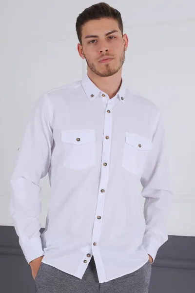 G722 DEWBERRY MEN'S SHIRT-WHITE
