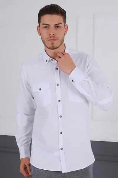 G722 DEWBERRY MEN'S SHIRT-WHITE