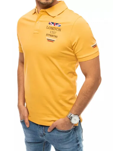 Polo tričko s výšivkou žlté Dstreet