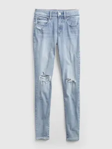 Modré dámske rifle GAP mid rise distressed universal jegging