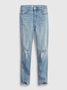 GAP Detské džínsy sky high rise skinny ankle jeans with stretch Modrá