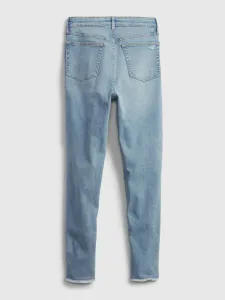 GAP Detské džínsy sky high rise skinny ankle jeans with stretch Modrá