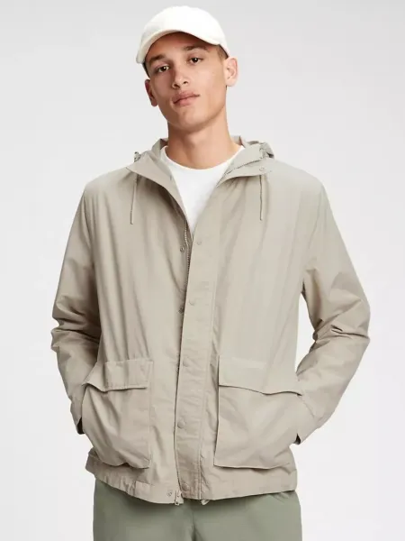 GAP Bunda nylon anorak Šedá