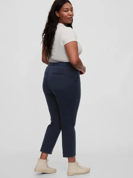 GAP Nohavice slim ankle pants Modrá