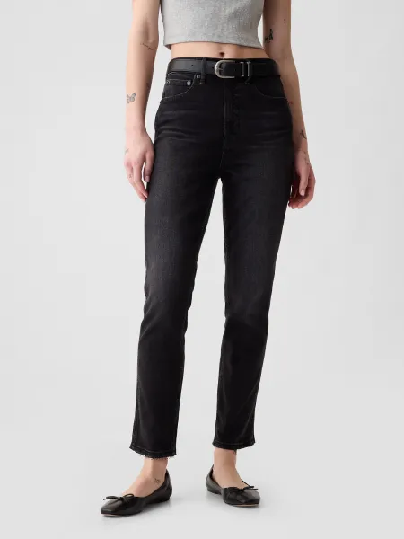 Černé dámské džíny GAP High rise cigarette with secret smoothing pockets