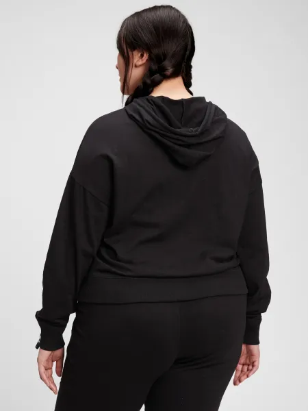 Černý dámský pyžamový top slub jersey hoodie GAP