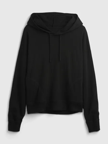 Černý dámský pyžamový top slub jersey hoodie GAP
