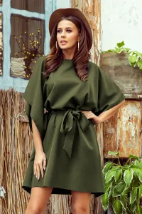 Numoco Dámske šaty Sofia – elegantné motýlie šaty s viazaním v páse 287-34 Farba: Čierna, Veľkosť: S/M