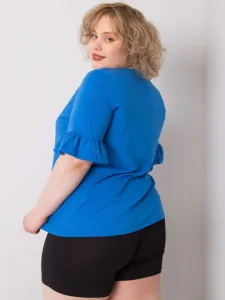 Tmavomodrá oversized blúzka s ozdobnými rukávmi