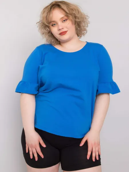 Tmavomodrá oversized blúzka s ozdobnými rukávmi