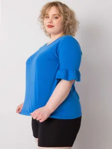 Tmavomodrá oversized blúzka s ozdobnými rukávmi