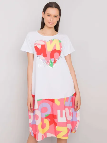 Dress-DHJ-SK-13119.26P-White-Pink