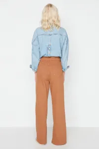 Trendyol Camel Slit Vysoký pás Široké nohavice Nohavice