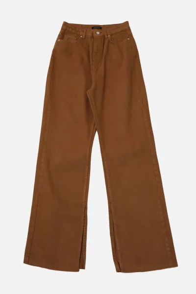 Trendyol Camel Slit Vysoký pás Široké nohavice Nohavice