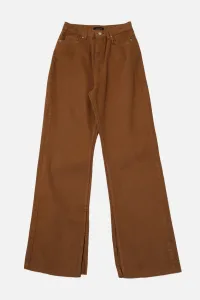 Trendyol Camel Slit Vysoký pás Široké nohavice Nohavice