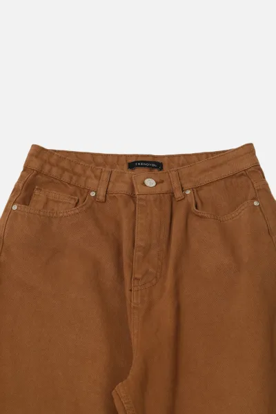 Trendyol Camel Slit Vysoký pás Široké nohavice Nohavice