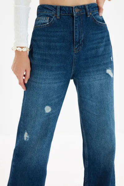 Trendyol Jeans - modrá - široká noha