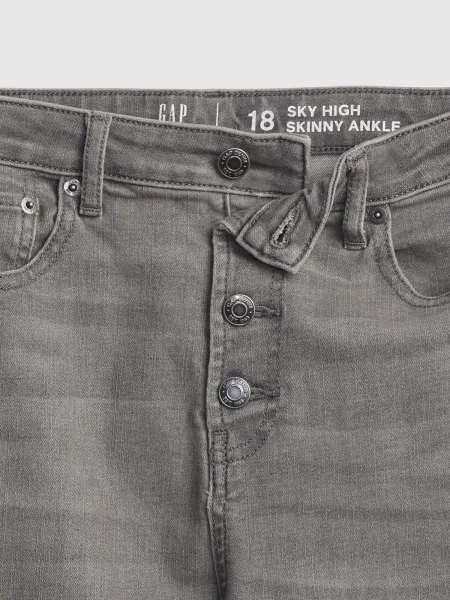 Šedé dievčenské rifle GAP sky high skinny ankle