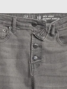 Šedé dievčenské rifle GAP sky high skinny ankle