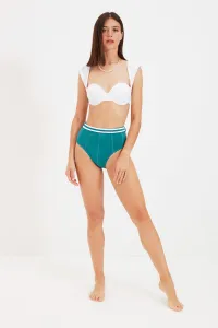 Trendyol Emerald Green spodné diely bikín s vysokým pásom s elastickým detailom