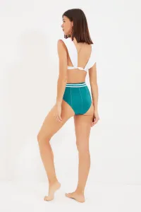Trendyol Emerald Green spodné diely bikín s vysokým pásom s elastickým detailom