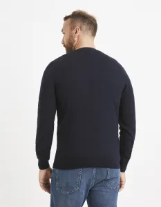 Tmavomodrý pánsky basic sveter Celio
