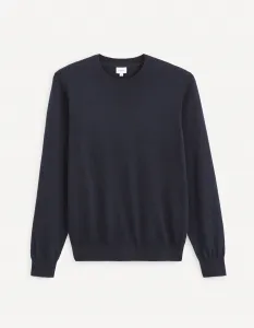 Tmavomodrý pánsky basic sveter Celio