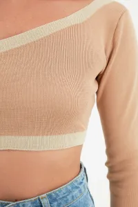 Trendyol Norková Krátka Jednoramenná Pletená Blúzka