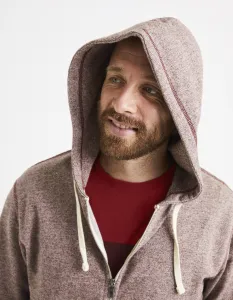 Vínová pánska mikina s kapucňou Celio