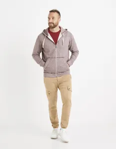 Vínová pánska mikina s kapucňou Celio