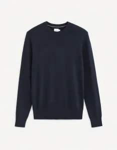 Tmavomodrý basic sveter Celio Sesweet