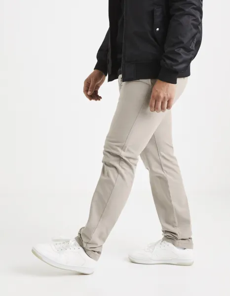 Krémové pánske chino nohavice Celio Tocharles