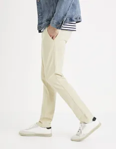Krémové chino nohavice Celio Roprime