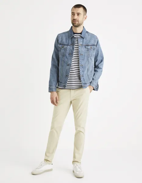 Krémové chino nohavice Celio Roprime