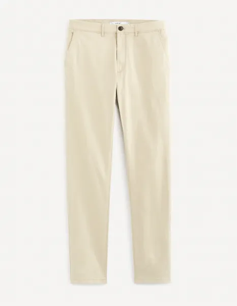 Krémové chino nohavice Celio Roprime