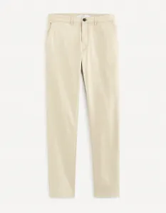 Krémové chino nohavice Celio Roprime