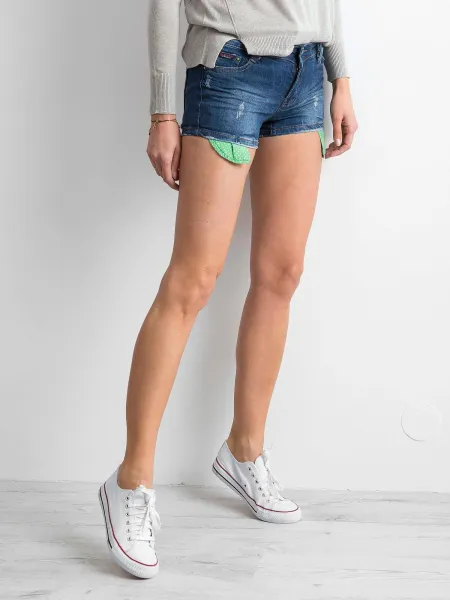 Women's blue denim shorts
