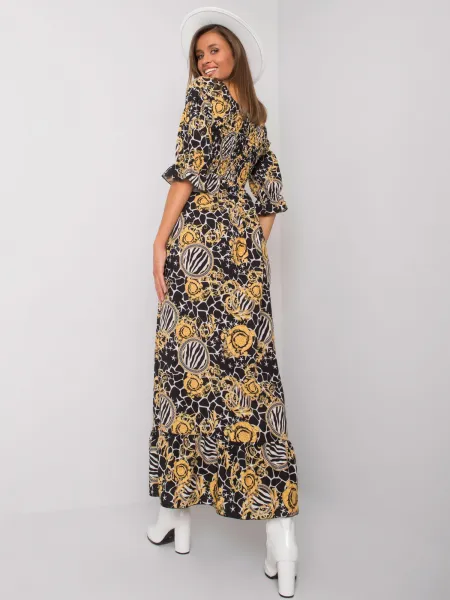 Dress-DHJ-SK-13965-1.61P-Black-Yellow