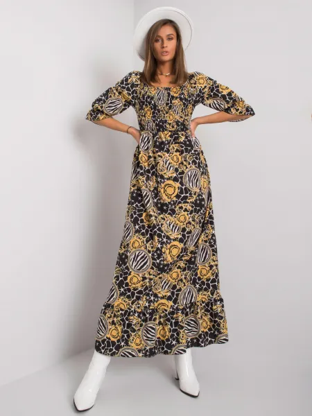 Dress-DHJ-SK-13965-1.61P-Black-Yellow