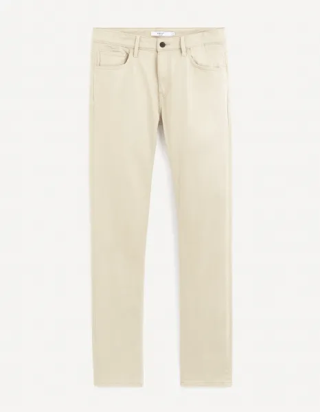 Krémové straight fit rifle Celio Jopry